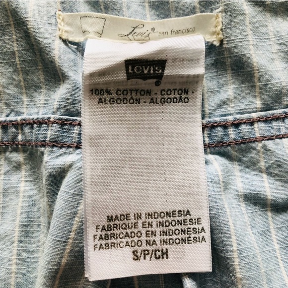 Levi’s Light Wash Chambray Striped Romper - Picture 6 of 9